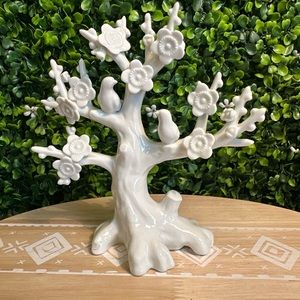 Vintage White Cherry Tree With Doves Porcelain Figurine Andrea by Sadek Japan